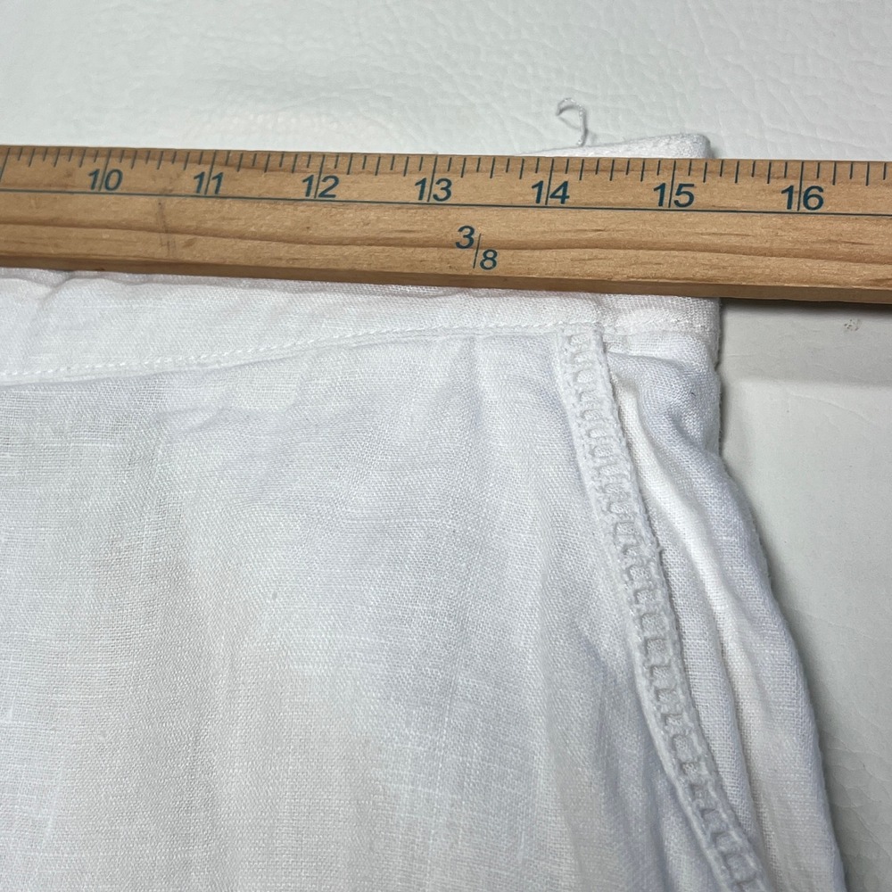 Joie Linen Pants Womens Medium White Wide Leg Coastal Beach Boho Chic Vacation - Picture 6 of 11